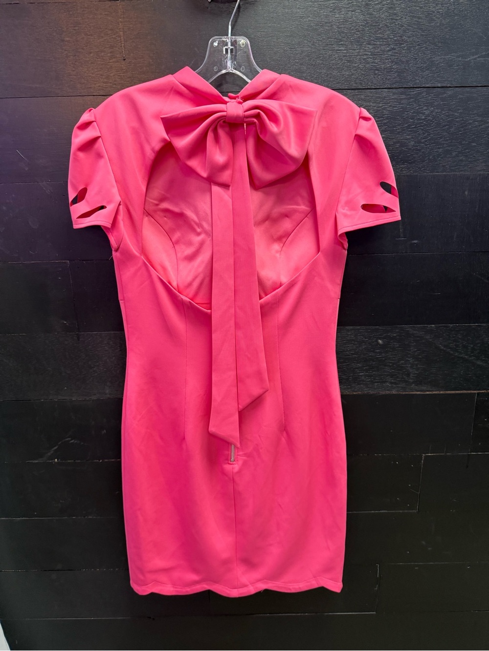 Rachel Allan Coral Pink Cutout Sleeve Mini Dress - Picture 4 of 4